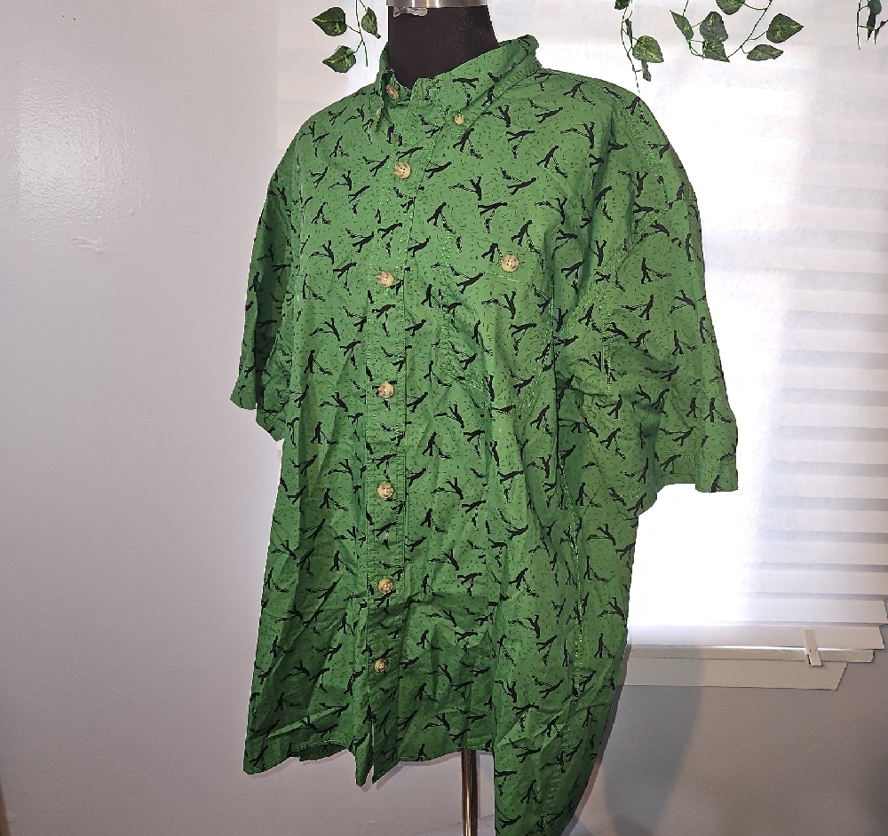 Green Button-Up Shirt